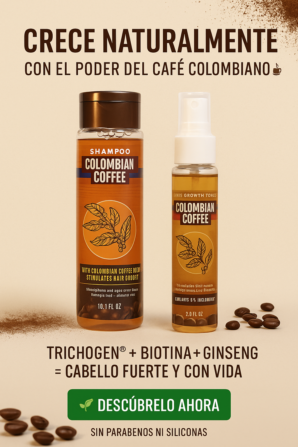 Shampoo & Tónico capilar de Café